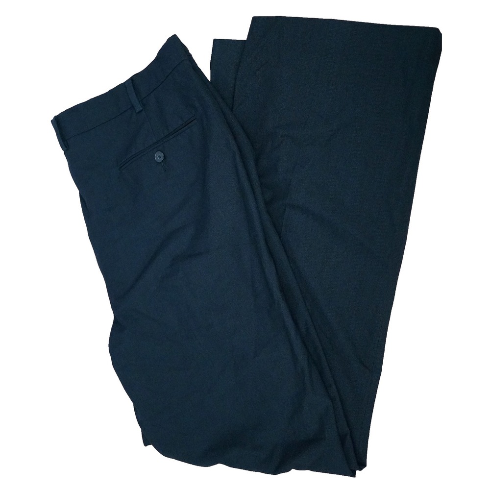 Van Heusen Flex Straight Dress Pants Men's Size 40X32 Black Flat Front Casual